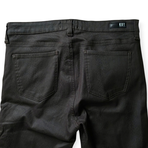 KUT From The Kloth Mia Toothpick Skinny Snake Print Pants, Brown, Size 12 - Picture 9 of 11